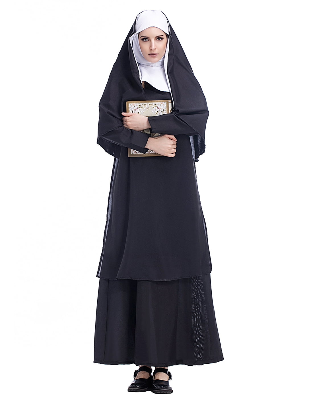 Nun Sound of Music Ladies Fancy Dress Religious Chuch Habit Costume Plus Size XL 