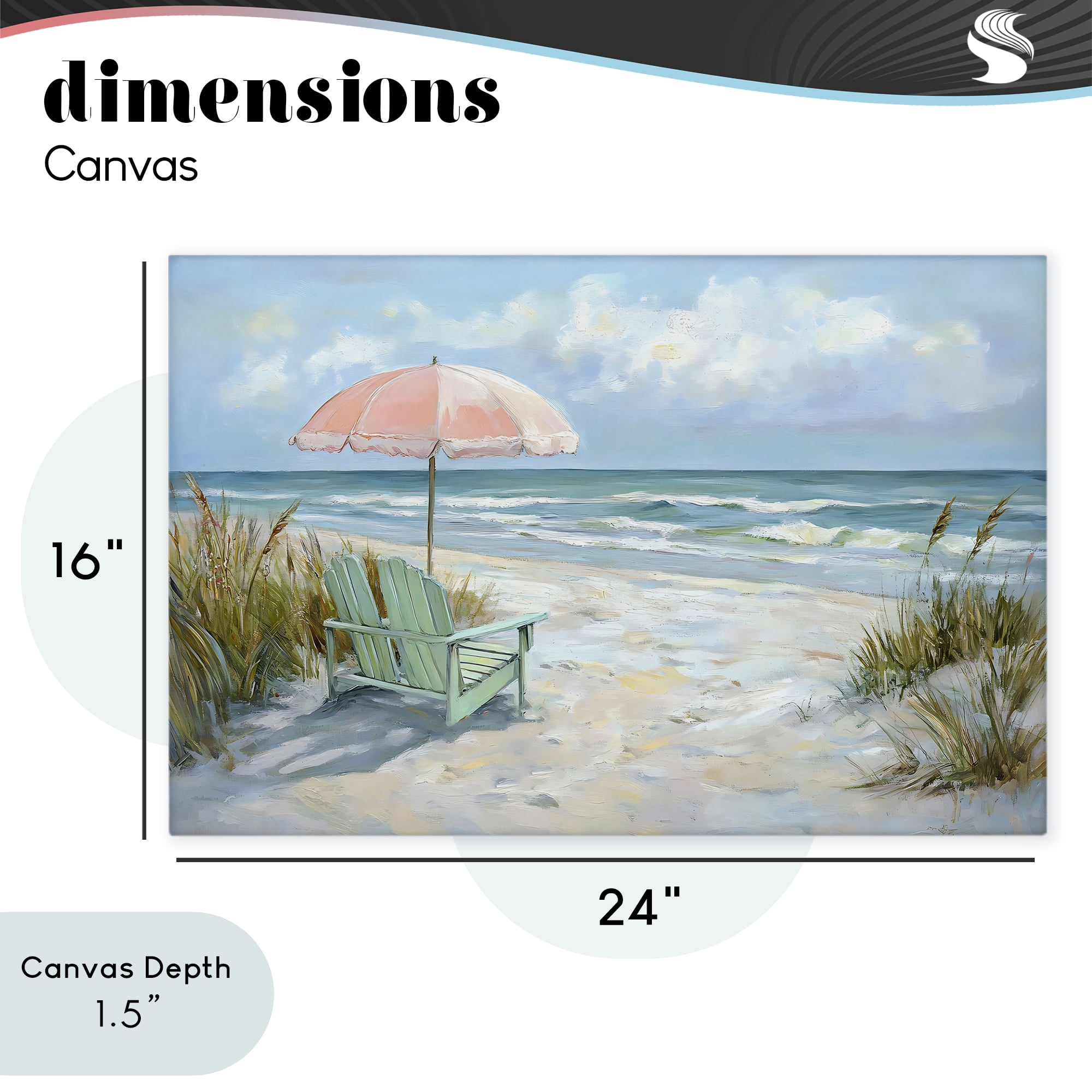 Stupell Industries Seaside Chair & Pink Umbrella Canvas Wall Art, design by Creative Studio