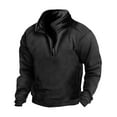 thumbnail image 1 of FAIWAD Men's Fleece Sweatshirt Long Sleeve Drop Shoulder Casual Sweatshirt Half Zip Plus Size Pullover Tops, 1 of 3