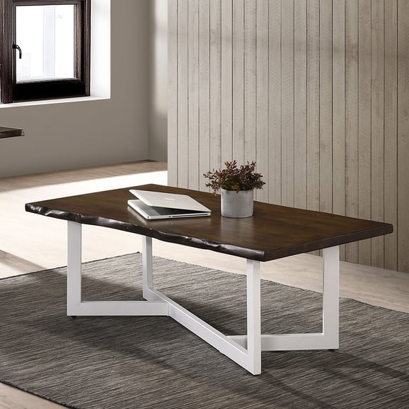 Furniture of America Krestian Contemporary Wood Coffee Table in Oak and White