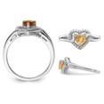 thumbnail image 3 of 2/5 Carat (ctw) Whiskey Quartz Heart Ring in Sterling Silver, 3 of 4
