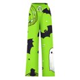 thumbnail image 4 of WXLWZYWL Halloween Pants for Women Plus Size Stretch Pants Casual Palazzo Sweatpants Bat Print Drawstring Wide Leg Pant Lounge Elastic Waist Sweatpant with Pockets, 4 of 4