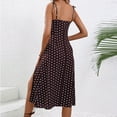 thumbnail image 5 of Maxi Dresses for Women 2025, Ladies Summer Fashion Casual Sexy Hanging Strap Split Printed Round Neck Dress(Coffee,S), 5 of 7