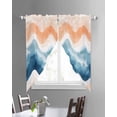 thumbnail image 3 of Blue Coastal Swag Valances for Windows, Summer Beach Nautical Beige Oil Painted Rod Pocket Sheer Valances for Large Windows, Swag Toppers Light Filtering for Kitchen Living Room 2 Panels 36''x63'', 3 of 6