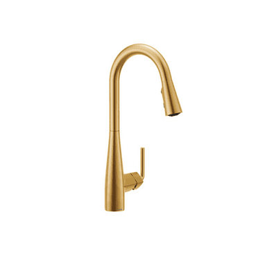 MOEN 87493BG Maureen Brushed gold one-handle high arc pulldown kitchen faucet