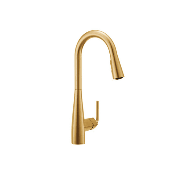 Moen Maureen Brushed Gold Single Handle Deck-mount Pull-down Kitchen Faucet with Sprayer