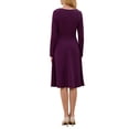 thumbnail image 3 of INSPIRE CHIC Vestido A-Line Elegante para Mujeres con Escote Asimétrico, Ideal para Trabajar, Vestidos con Falda en S, Color Púrpura, 3 of 5