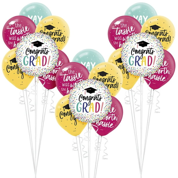 Party City Graduation Balloon Kit, Includes Foil Balloons, Latex