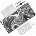 thumbnail image 1 of Large Mouse Pad Strata Liquid (35.4 x15.7in) Extended XXL Gaming Desk Mat with Non-Slip Rubber Base,Marbled Design Fluid Gray White Swirl Laptop Computer Desk Mat for Work,Game,Office,Home, 1 of 1