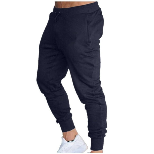 Ichuanyi Cargo Pants for Men,Clearance Men Casual Solid Tight Fitting  Elastic Waist Pockets Fitness Sport Pants Pants Sweatpants for Men