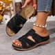 thumbnail image 5 of Sandalias de Cuña de las Mujeres Casuales Gancho Y Correas Ajustables de Bucle, Zapatillas de Verano de las Mujeres Open Toe Beach, 5 of 9