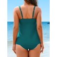 thumbnail image 5 of Charmo Womens Retro Tankini Swimsuit for Lady Double Straps Swimwear Two Piece Bath Suit, 5 of 5
