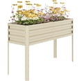 thumbnail image 7 of Lumiparty Galvanized Raised Garden Bed with Legs & Water Storage, 50×32×17 in Metal Planter Box, Outdoor Raised Garden Beds Gardening, Durable Planter Raised Beds, Beige, 7 of 7
