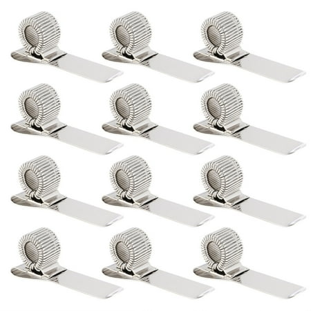 ROSENICE 12Pcs Portable Metal Pen Clips Creative Spring Pen Holder Elastic Pen Loop Notebook Accessories Office Supplies