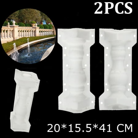 2Pcs Moulds Balustrades Mold for Concrete Plaster Cement Plastic