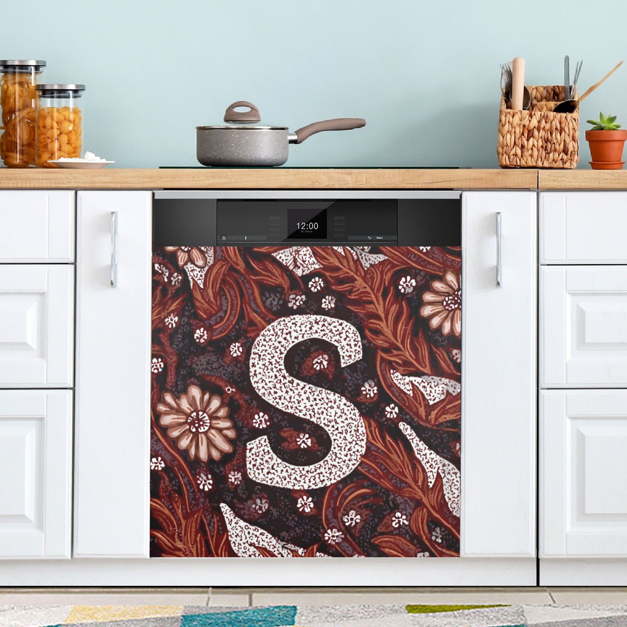 IAUYY Magnetic Decorative -23x26 Inch,Removable DIY Art for Dishwasher Refrigerator and Other Metal Surfaces,Batik Fabric Patterns