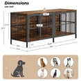 thumbnail image 6 of 80" Dog Crate Furniture,  Heavy Duty Double-Door Dog Indoor Kennel End Table for Decoration & Large Dogs, Brown, 6 of 9