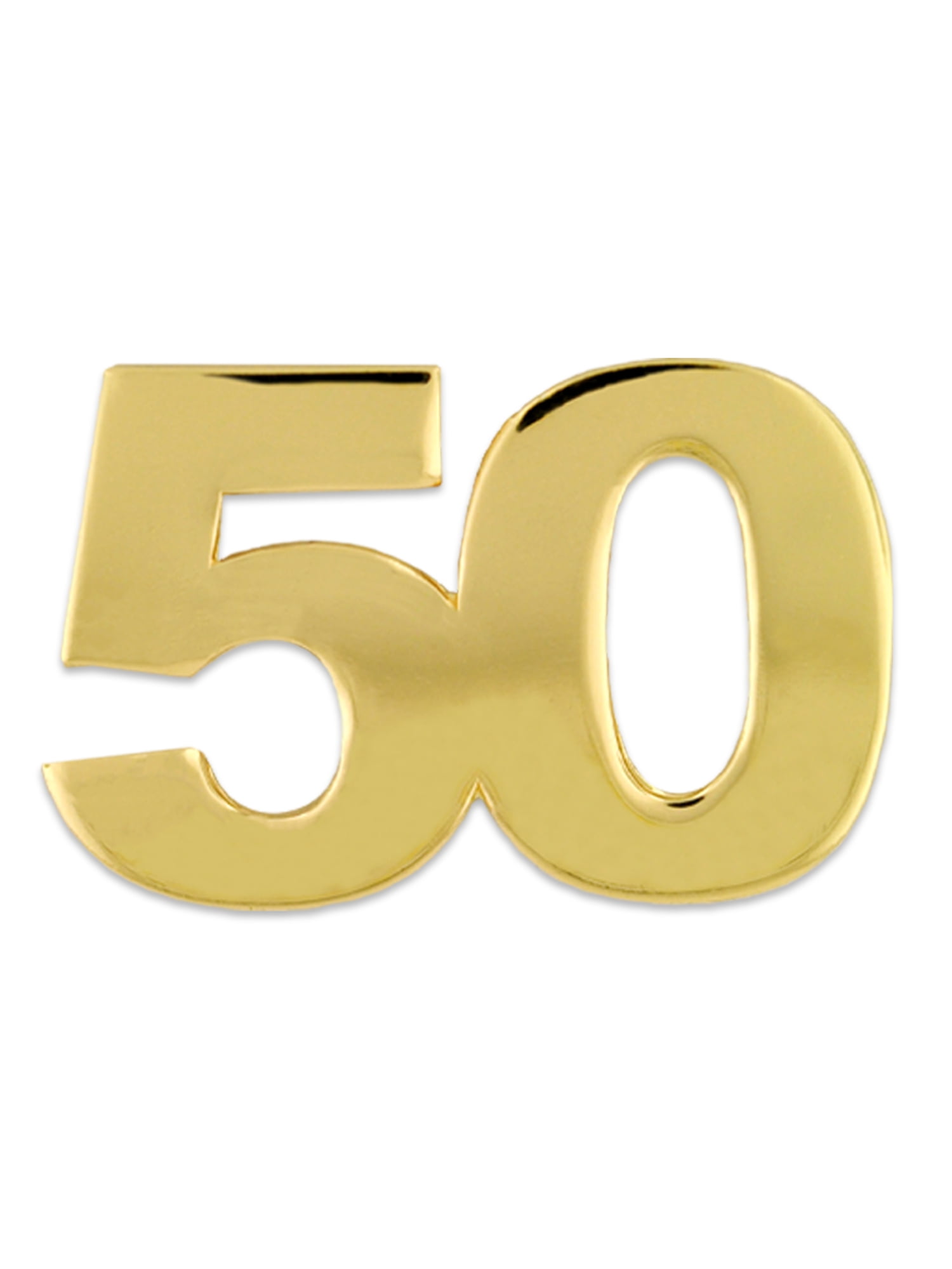 Pinmarts Number Fifty 50 Anniversary 50th Birthday Shiny Gold Lapel