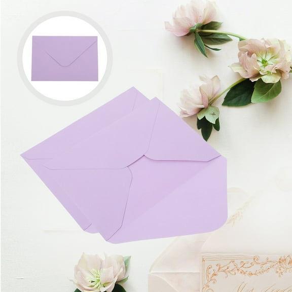 HIAKDOFT 50Pcs Envelopes for Greeting Card Mailing Invitations Storage Lavender 6.3x4.3in