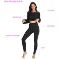 thumbnail image 4 of Women Thermal Underwear Set Tight, Base Layer Top & Bottom Long John Set Black, 4 of 6