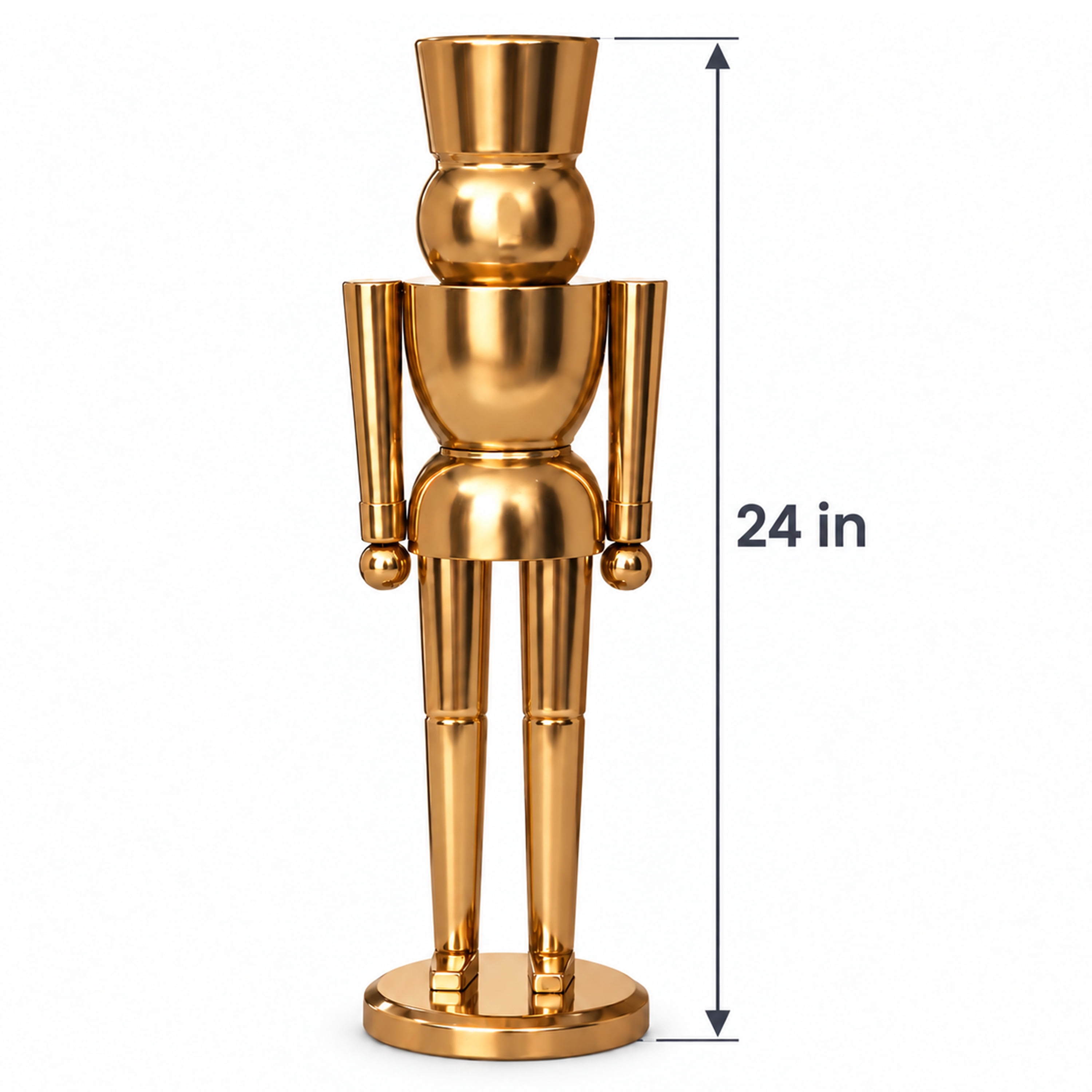 My Texas House Metal Christmas Decorative Nutcracker, Gold, 24"