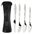 thumbnail image 3 of Portable Utensils ,Reusable Office Flatware Set,Healthy Travel Cutlery Set 4 PCs Stainless Steel Knife Fork Spoon Straw Cutlery Ideal for Travel, Lunch Box and Camping, 3 of 3