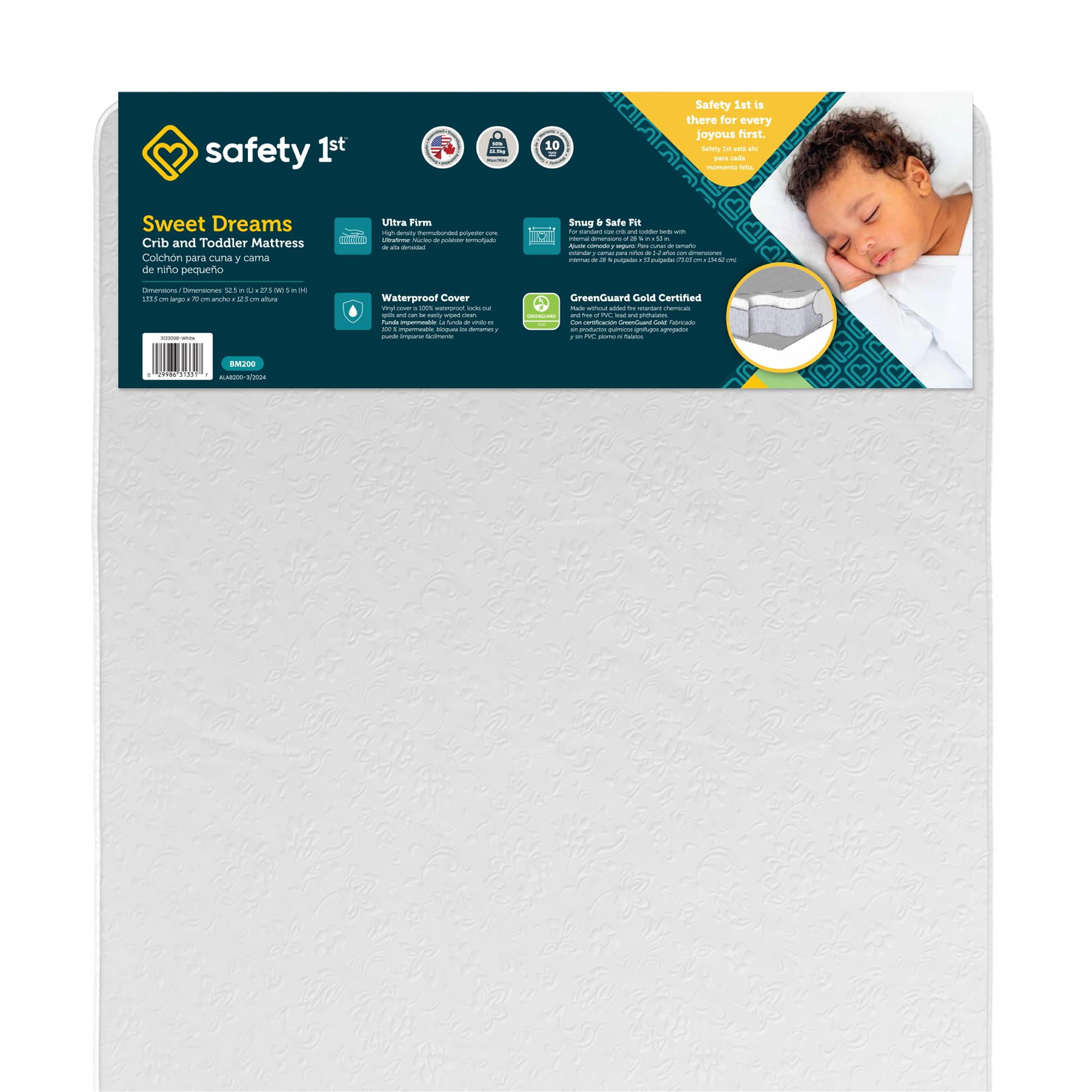 Safety 1st Sweet Dreams Standard Firm Baby Crib & Toddler Bed Mattress