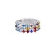 thumbnail image 3 of Joyería nupcial Salvador de imitación de cristal de 2 filas tono plateado elástico anillo del dedo del pie, 3 of 7