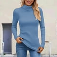 thumbnail image 4 of Pullover Sweaters for Women 2025 Long Sleeve Turtleneck Plain Basic Ribbed Knit Sweater Jumper Tops Fall Winter Outfits, 4 of 6
