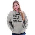 thumbnail image 3 of Matthew Mark Luke John Squad Unisex Plus Fleece Graphic Hoodie Brisco Brands 5X, 3 of 5
