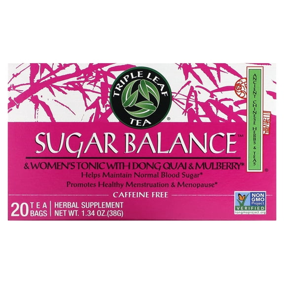 Triple Leaf Tea Herbal Tea, Sugar Balance, 20 Tea Bags