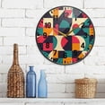 thumbnail image 3 of Yayeee Wall Clock Battery Operated 9.5" Silent Non-Ticking for Living Room, Retro Geometric, 3 of 8
