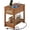 Tea Brown, variant on Leyaoyao Farmhouse Rattan End Table with Charging Station, Narrow Side Table for Living Room, Bedside Table with Drawer and Bottom Shelf, Natural