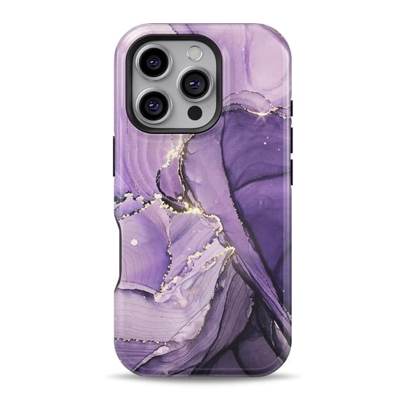DesignSkinz Scratch-Resistant Hard Slim Case Compatible with iPhone 16 (Compatible with MagSafe) - Violet and Lavender Watercolor