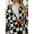thumbnail image 6 of Women's Black Checkered Fleece Jacket with Side Pockets | [ZhiHiMeRi] | (US 20-22)2XL, 6 of 12