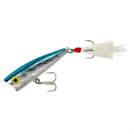 UPC: 0020554011673 | Rebel Fishing Topwater Lure P6003 Pop R 1/4 OZ Silver Blue Fishing Hard Bait