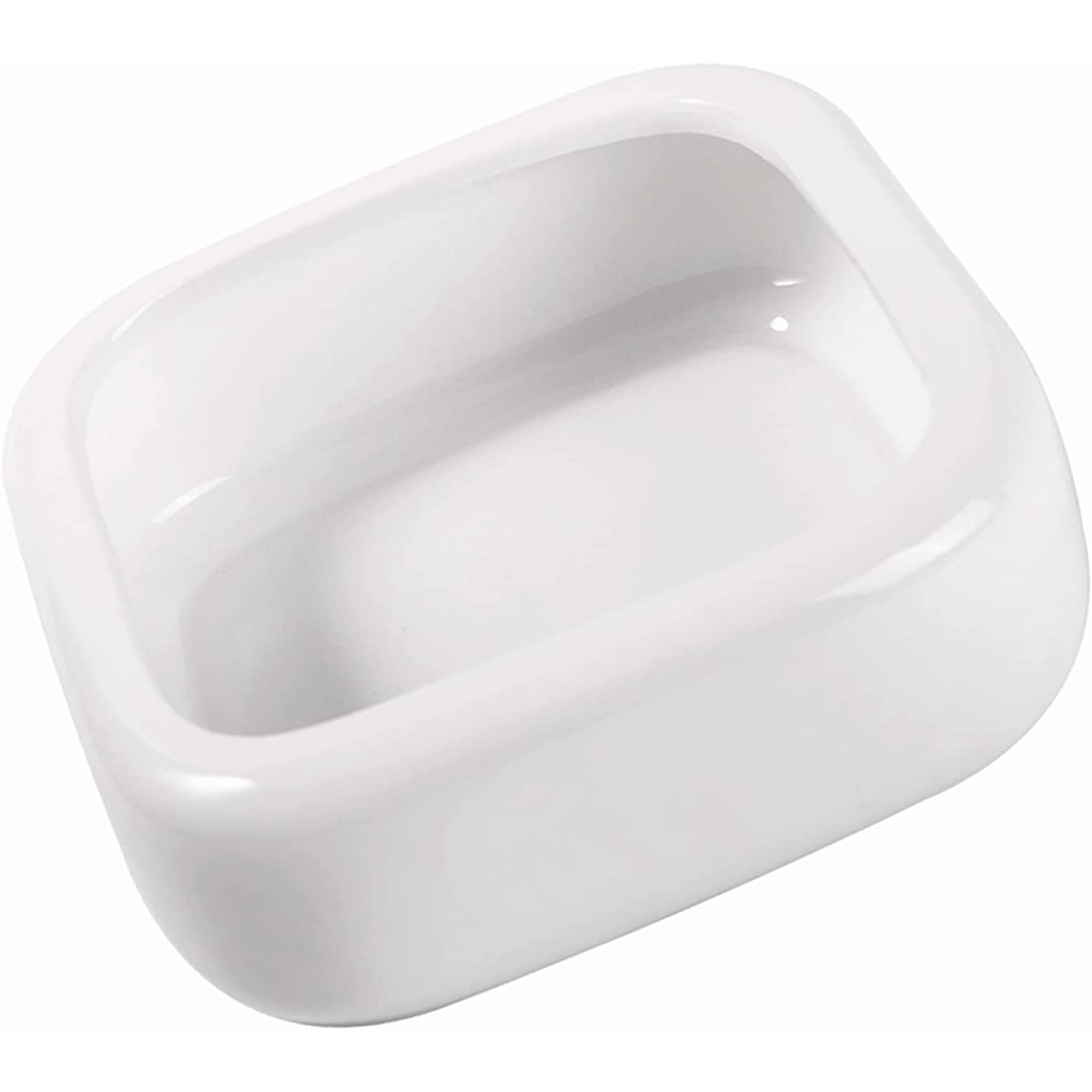 Reptile Food Bowls -Ceramic Square Reptile Water Food Dish, Pet Food Bowl for Lizards, Young Bearded Dragons, Small Snakes, Gecko Tortoise Spider (White, Small-1Pack)