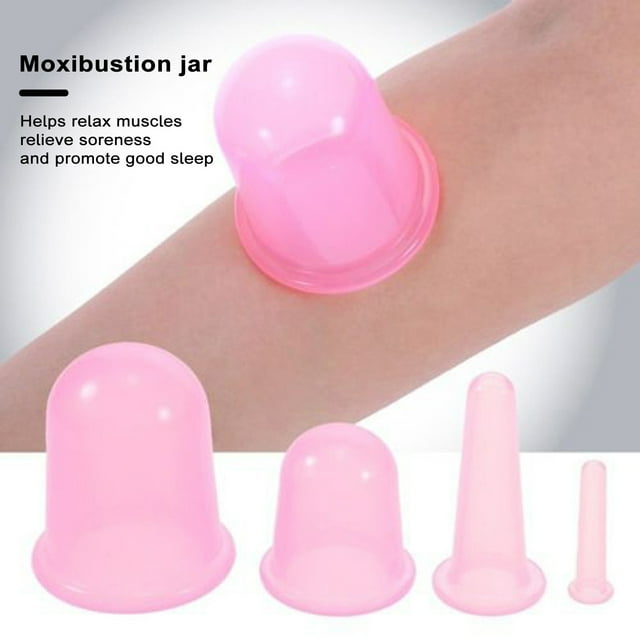 4Pcs/Set Silicone Cupping Set Firm Smooth Skin Tighten Legs Tummy Butt Multifunctional Vacuum Suction Cups