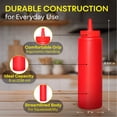 thumbnail image 3 of BRIGHTFROM Condiment Squeeze Bottles, RED/YELLOW 8 OZ Empty Squirt Bottle with Wide Neck - Great for Ketchup, Mustard, Syrup, Sauces, Dressing, Oil, BPA FREE Plastic - 2 PACK, 3 of 8