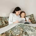 thumbnail image 6 of Manfei Rustic Reindeer Child Queen Comforter Set, Rustic Jungle Animal Bedding Sets, Woodland Wildlife Reversible Bedding Comforter Set, Breathable Home Decor, 3-Piece, 6 of 9