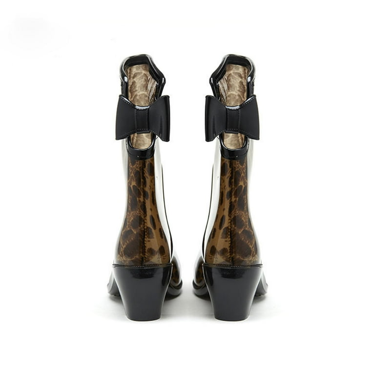 POROPL Rain Boots for Women Mid Calf Fashion Non Slip Shoes,Boots