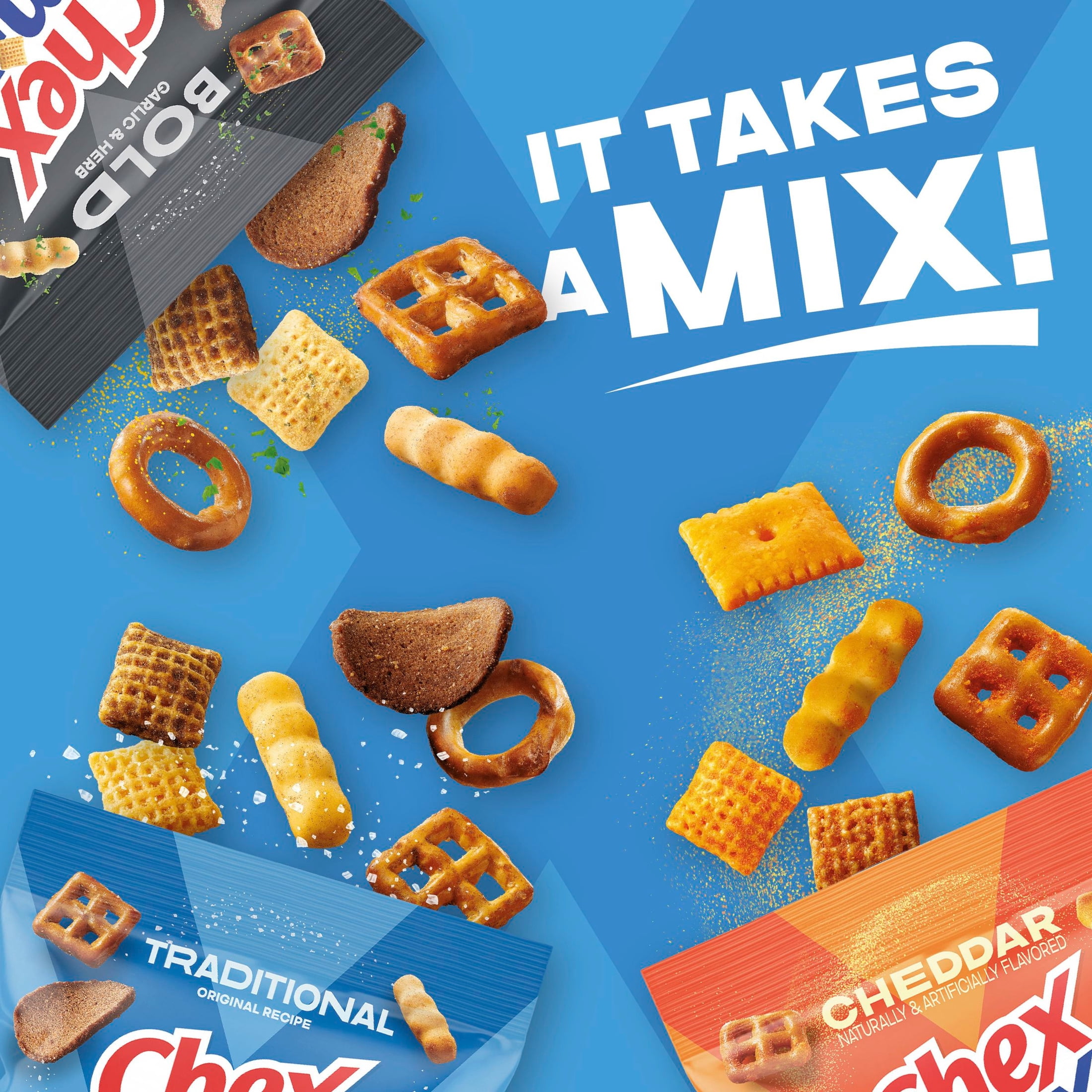Chex Mix Snack Mix, Variety Pack, Snacks Bags, 52.5 oz, 30 Count
