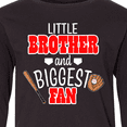 thumbnail image 4 of Inktastic Little Brother and Biggest Fan- Baseball Glove and Bat Long Sleeve Youth T-Shirt, 4 of 5