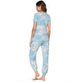 thumbnail image 5 of Ekouaer Womens Pajama Sets Short Sleeve Lounge Sets for Women Jogger Pajama Set 2 Piece Pj Sets, 5 of 6