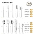 thumbnail image 2 of KINGSTONE 46-Piece Silverware Set with Serving Utensils for 8, 18/10 Stainless Steel Flatware Set for Gathering, Party, Mirror Polished & Dishwasher Safe, 2 of 7