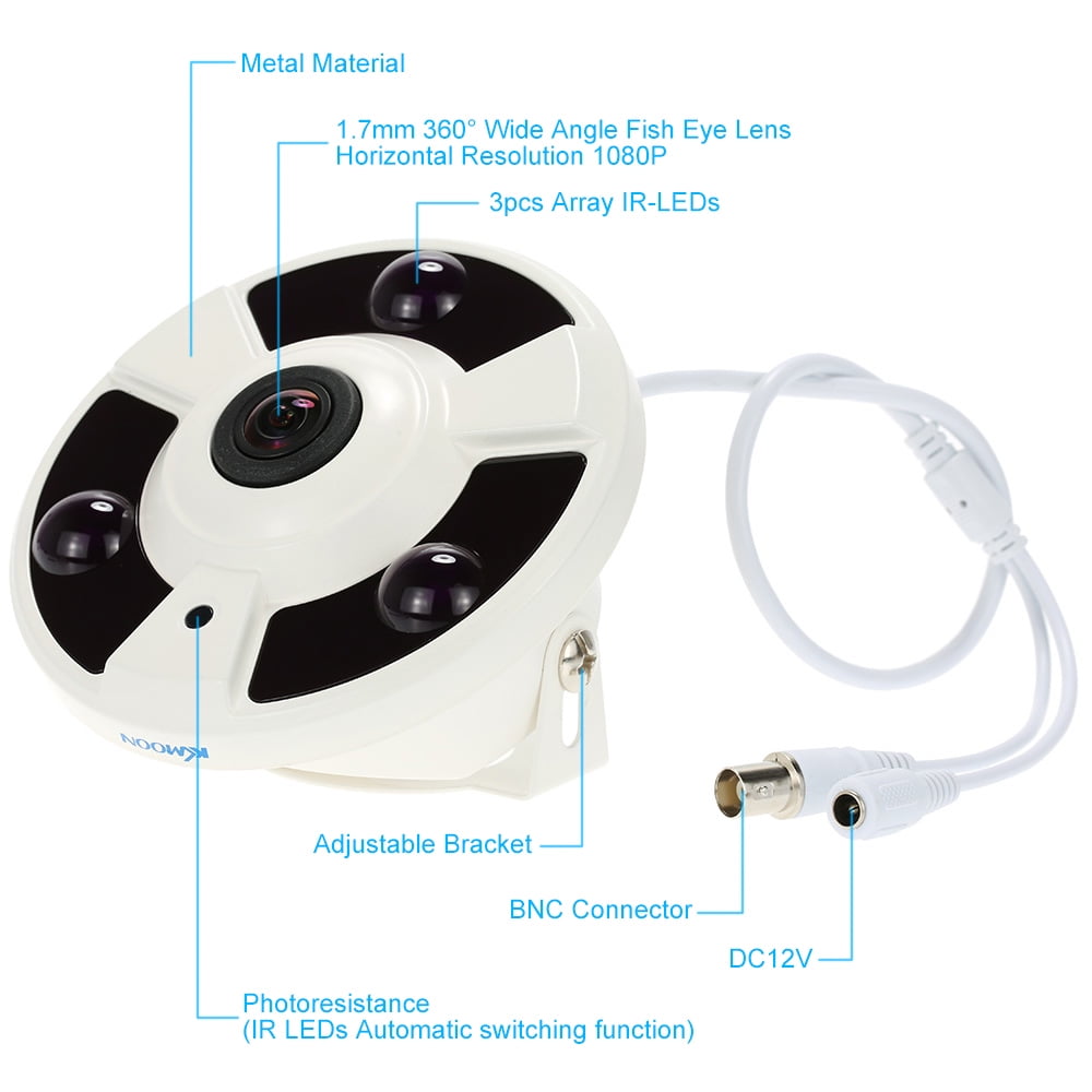 Security CCTV Camera 1080P Fisheye 360° Panoramic Home Surveillance System - 1080P / 1.7mm Lens