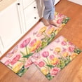 thumbnail image 3 of CCTFS Pink butterfly rose Kitchen Mat Rug Set - 3 Pcs Perfect for Kitchen Counter, 16''*24''/20''*32''/47''*18'', Functional for Decoration, 3 of 10