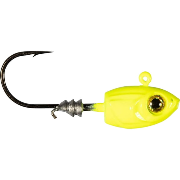 Z-Man CMSH132-03 Micro Headz Chartreuse 1/32oz Jighead Fishing Lures (4 Pack)