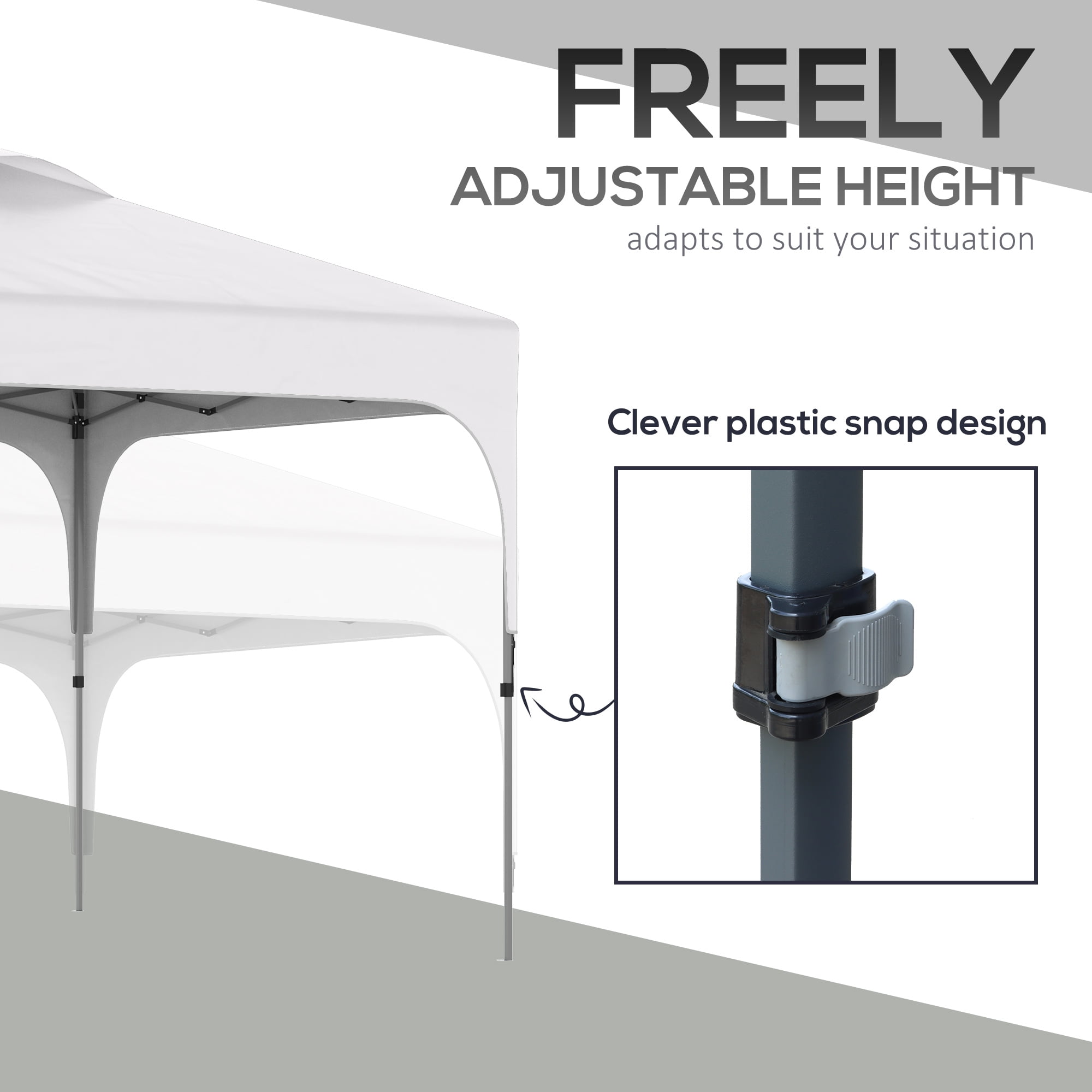 Outsunny 10' x 10' Pop Up Canopy Tent with Wheeled Carry Bag and Sand Bags