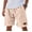 Pink, variant on Nestiefly Cotton Linen Shorts Men Elastic Waist Knee Length Beach Shorts Lightweight Big and Tall Casual Short with Pockets Army Green S
